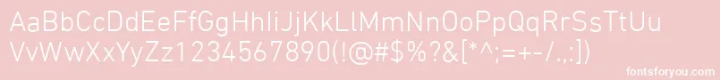 DinNextLtArabicLight-fontti – valkoiset fontit vaaleanpunaisella taustalla