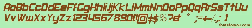 RoundItalic Font – Brown Fonts on Green Background