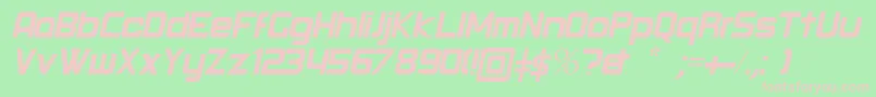 RoundItalic Font – Pink Fonts on Green Background