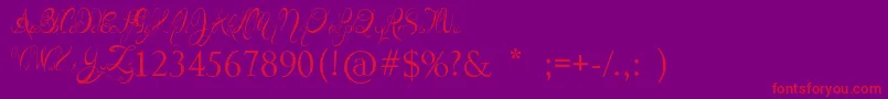 TeaspoonDisplay Font – Red Fonts on Purple Background