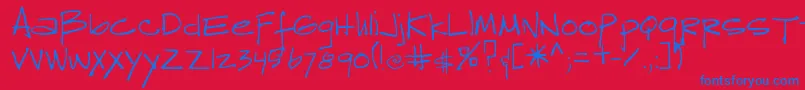 Reprobate Font – Blue Fonts on Red Background