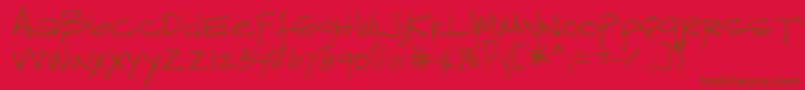 フォントReprobate – 赤い背景に茶色の文字