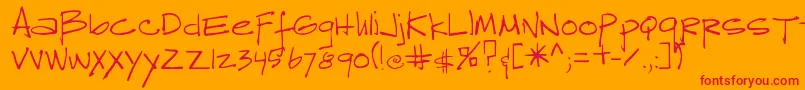 Reprobate Font – Red Fonts on Orange Background