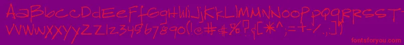 Reprobate-fontti – punaiset fontit violetilla taustalla