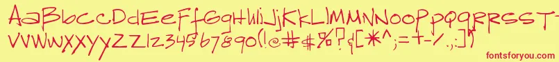 Reprobate Font – Red Fonts on Yellow Background