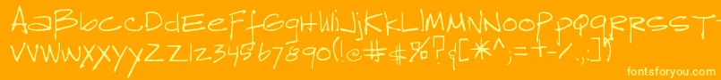 フォントReprobate – オレンジの背景に黄色の文字