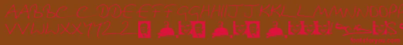 Dnahand-Schriftart – Rote Schriften auf braunem Hintergrund