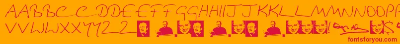 Dnahand-fontti – punaiset fontit oranssilla taustalla