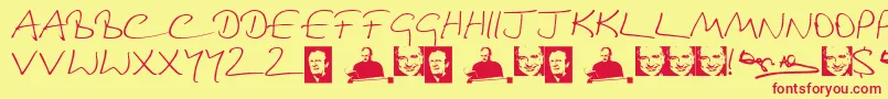 Dnahand Font – Red Fonts on Yellow Background