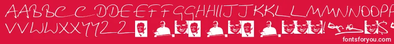 Dnahand Font – White Fonts on Red Background