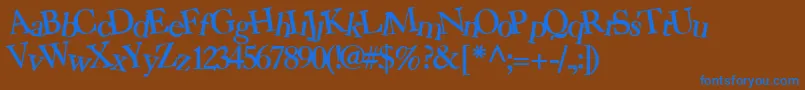 Bearmarketgear7Bold-Schriftart – Blaue Schriften auf braunem Hintergrund