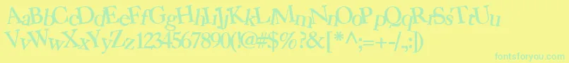 Bearmarketgear7Bold-Schriftart – Grüne Schriften auf gelbem Hintergrund