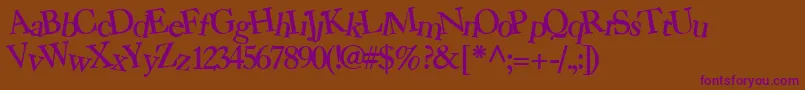 Bearmarketgear7Bold-Schriftart – Violette Schriften auf braunem Hintergrund