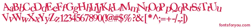 フォントBearmarketgear7Bold – 白い背景に赤い文字