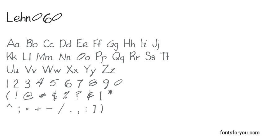 Czcionka Lehn060 – alfabet, cyfry, specjalne znaki