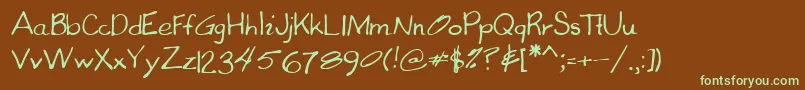 Lehn060 Font – Green Fonts on Brown Background
