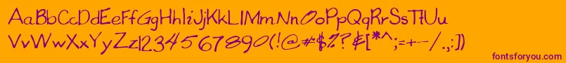 フォントLehn060 – オレンジの背景に紫のフォント