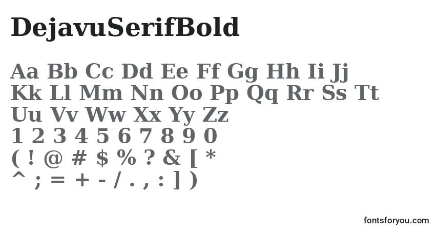 Fuente DejavuSerifBold - alfabeto, números, caracteres especiales
