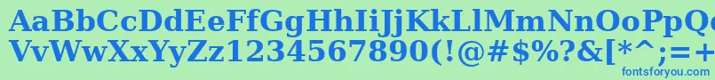 DejavuSerifBold Font – Blue Fonts on Green Background