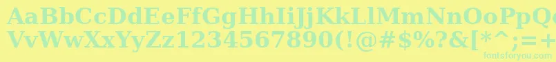 DejavuSerifBold Font – Green Fonts on Yellow Background