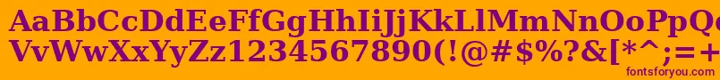 Шрифт DejavuSerifBold – фиолетовые шрифты на оранжевом фоне