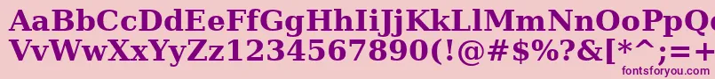 Weitere Informationen zur DejavuSerifBold-Schriftart DejavuSerifBold-Schriftart – Violette Schriften auf rosa Hintergrund
