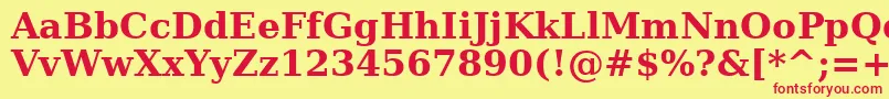 DejavuSerifBold Font – Red Fonts on Yellow Background