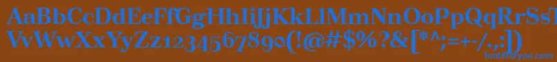 フォントTusartextosfBold – 茶色の背景に青い文字