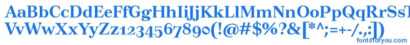 フォントTusartextosfBold – 白い背景に青い文字