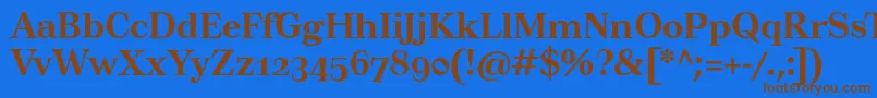 TusartextosfBold Font – Brown Fonts on Blue Background