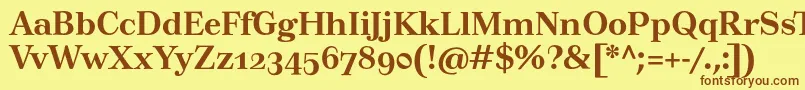 Шрифт TusartextosfBold – коричневые шрифты на жёлтом фоне