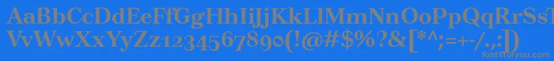 フォントTusartextosfBold – 青い背景に灰色の文字