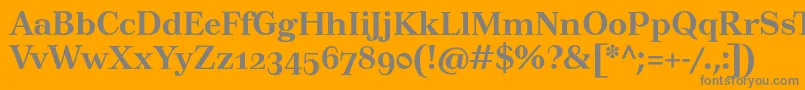 フォントTusartextosfBold – オレンジの背景に灰色の文字