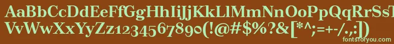 Шрифт TusartextosfBold – зелёные шрифты на коричневом фоне