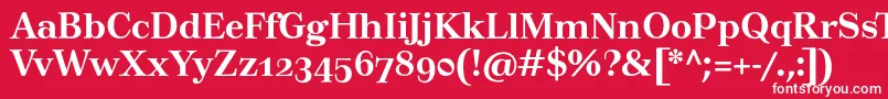 フォントTusartextosfBold – 赤い背景に白い文字