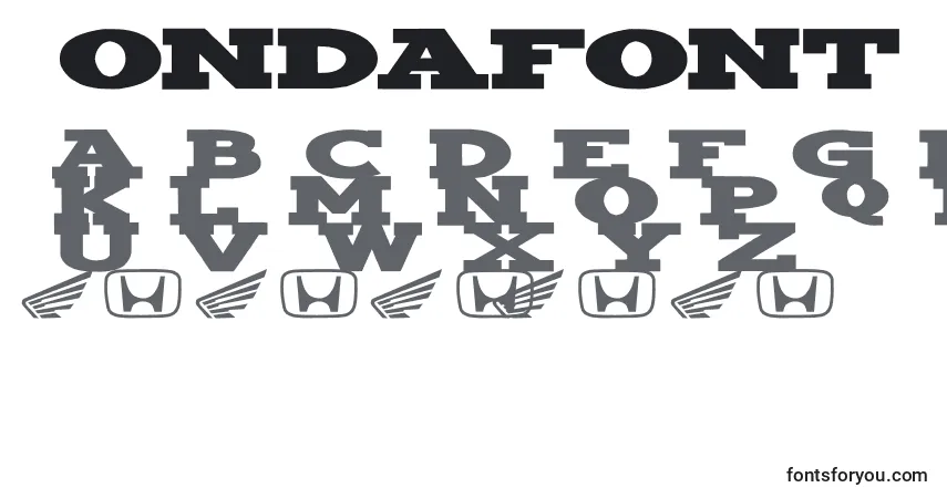 A fonte Hondafont – alfabeto, números, caracteres especiais
