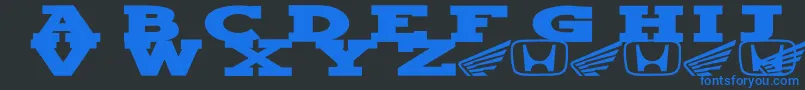Hondafont Font – Blue Fonts on Black Background