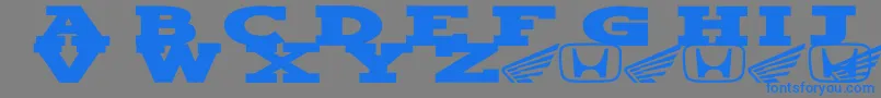 Hondafont Font – Blue Fonts on Gray Background
