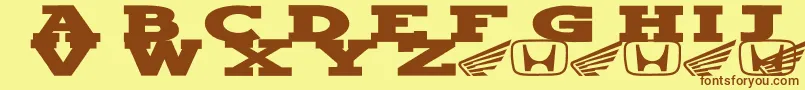 Hondafont Font – Brown Fonts on Yellow Background