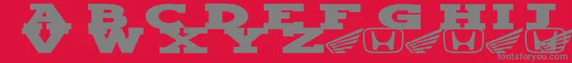 Hondafont Font – Gray Fonts on Red Background