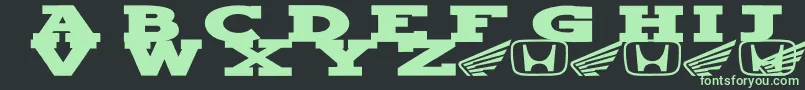 Hondafont Font – Green Fonts on Black Background