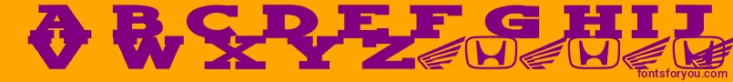 Hondafont Font – Purple Fonts on Orange Background