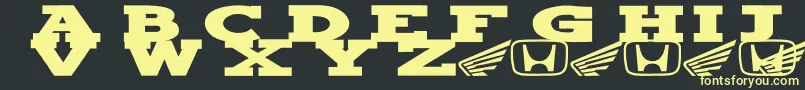 Hondafont Font – Yellow Fonts on Black Background