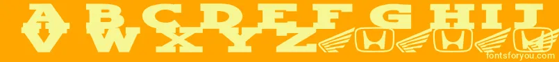 Hondafont Font – Yellow Fonts on Orange Background