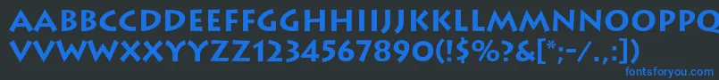 LithosBold Font – Blue Fonts on Black Background