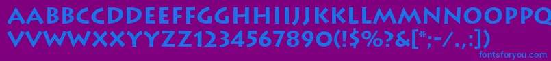 フォントLithosBold – 紫色の背景に青い文字