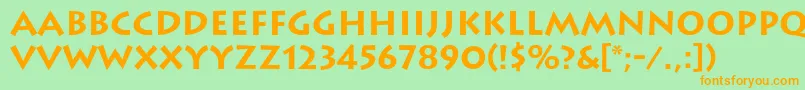 LithosBold Font – Orange Fonts on Green Background
