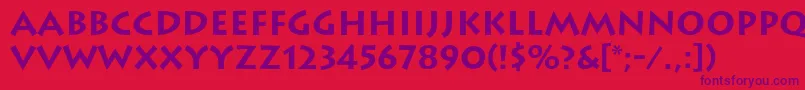 Czcionka LithosBold – fioletowe czcionki na czerwonym tle
