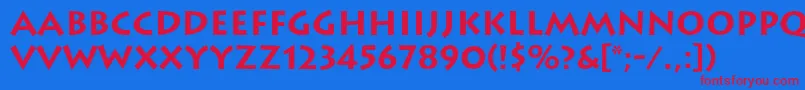 LithosBold Font – Red Fonts on Blue Background