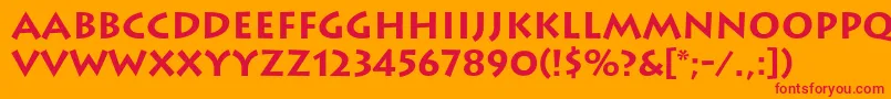 LithosBold-Schriftart – Rote Schriften auf orangefarbenem Hintergrund